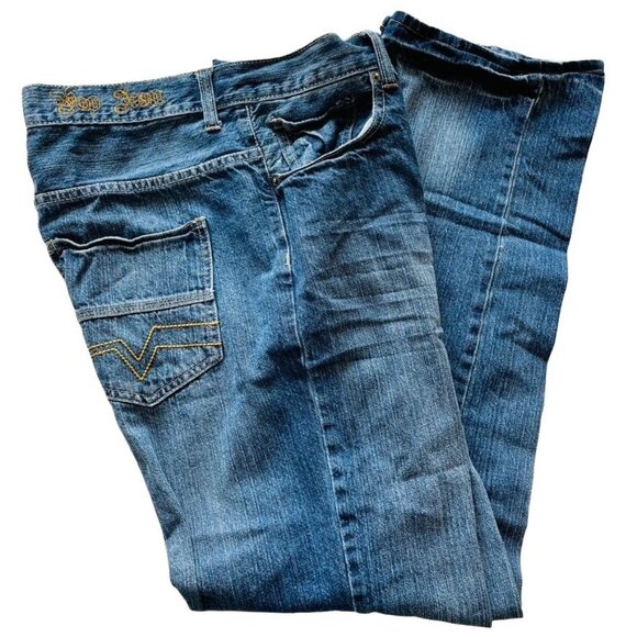 Mens Pop Icon Denim Blue Jeans Slim Straight Leg Size 34 c - Picture 1 of 7